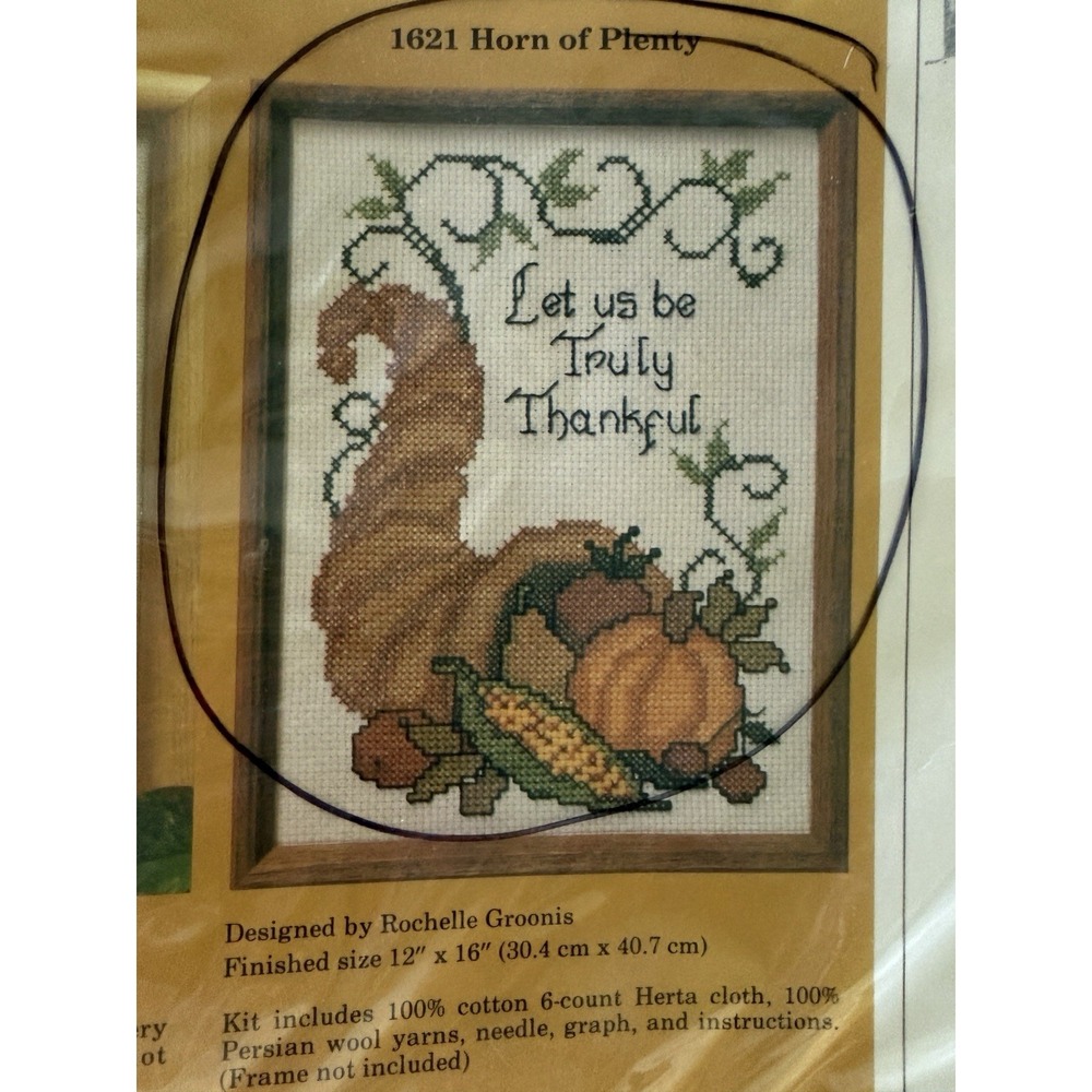 Creative Circle "Horn of Plenty" Cross Stitch Kit Size 12" x 16" - New Old Stock